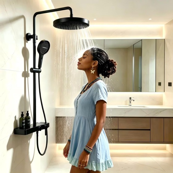 N208-NGN gray and black shower set ,stock